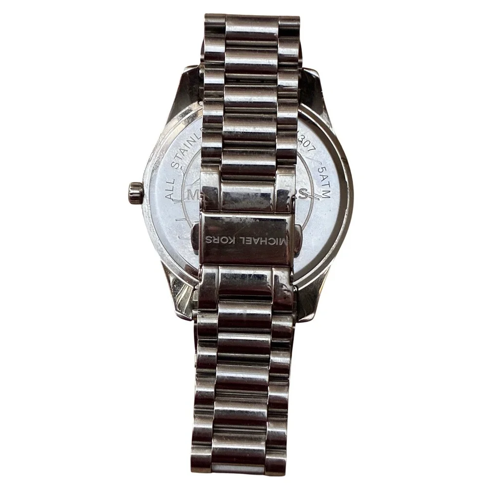 Michael Kors Lexington MK8307 Mens Navy Blue Dial Silver Stainless Steel Watch